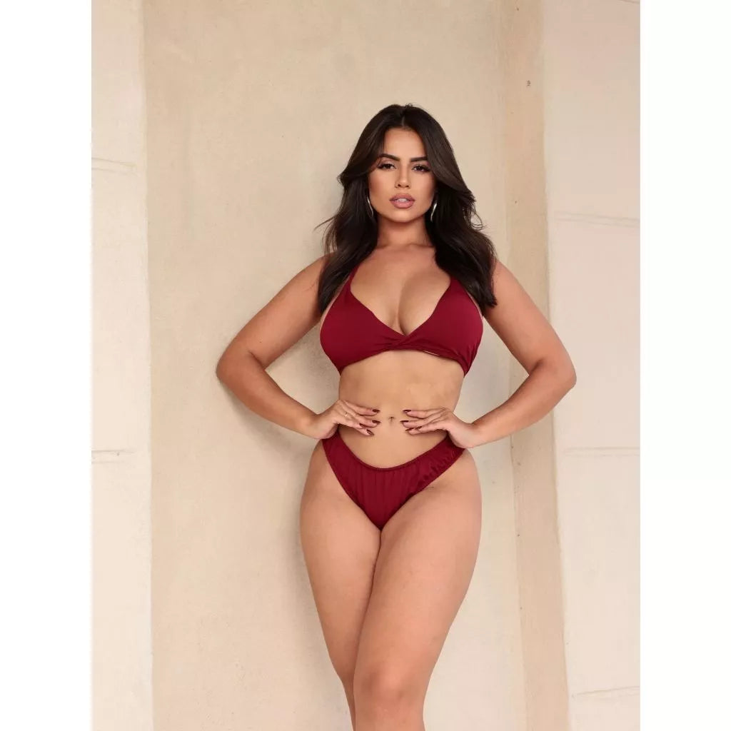 Gina Biquíni Asa Delta Com Bojo Conjunto Calcinha e Sutiã Varias Cores