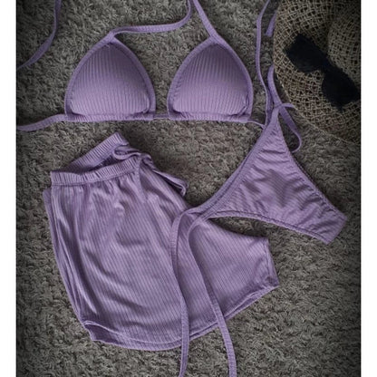 biquíni com shortinho canelado