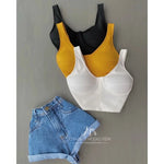 Cropped feminino corselete retro bojo New premium veste p m g com elastano