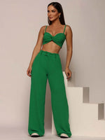 Conjunto Calça e Cropped Pantalona - Bemfamosa
