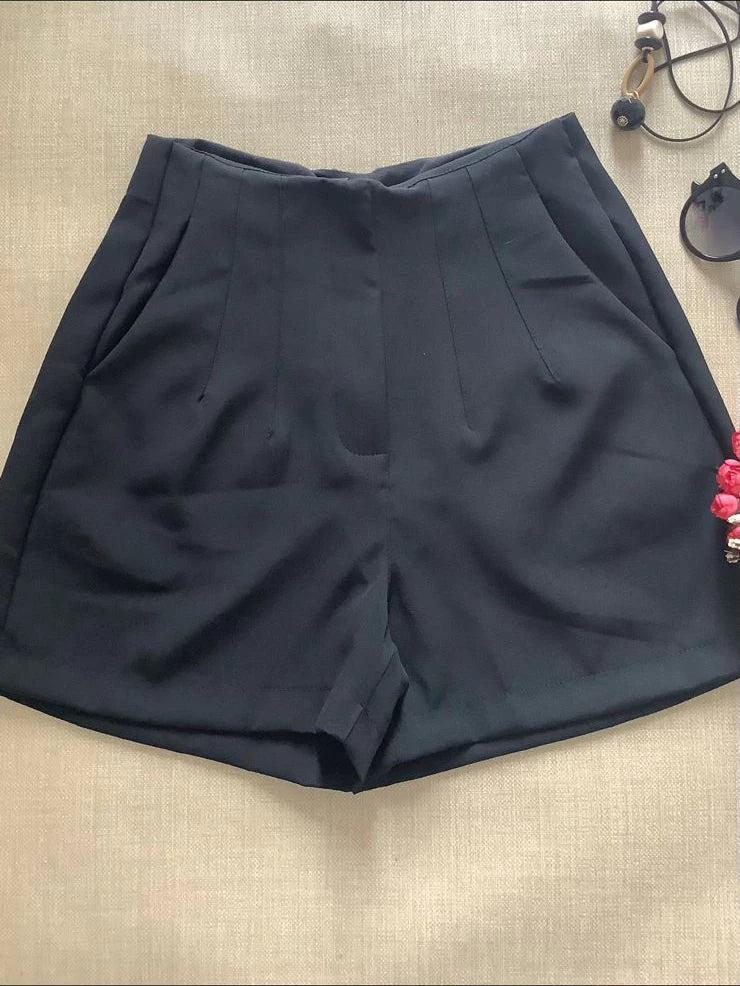 Short Alfaiataria Feminino Com Zíper Na Lateral