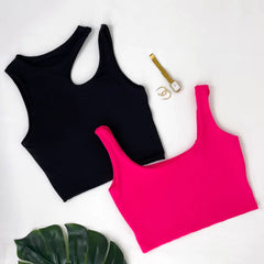 Kit 2 Cropped Feminino Top Alcinha Suplex Moda Gringa Verão Várias Cores