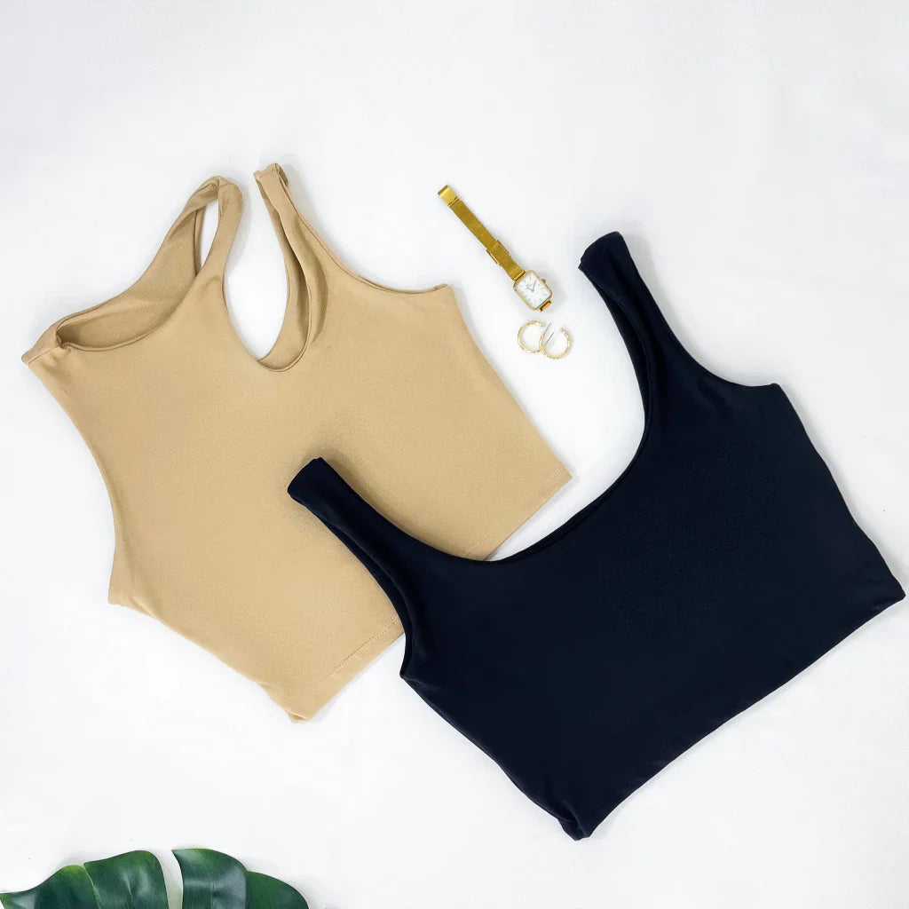 Kit 2 Cropped Feminino Top Alcinha Suplex Moda Gringa Verão Várias Cores