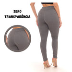 Calça Skinny Com Cinto Malha Crepe Cintura Alta do P ao G3