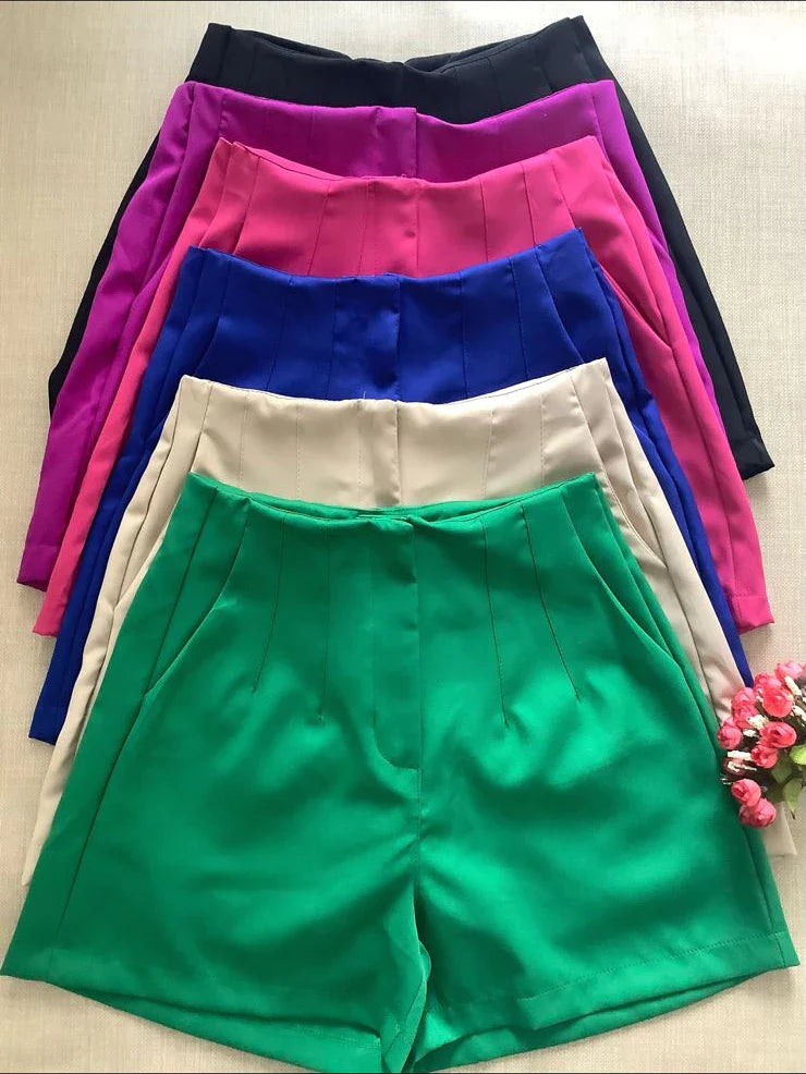Short Alfaiataria Feminino Com Zíper Na Lateral