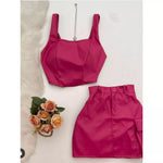 Conjunto feminino cropped + saia cargo