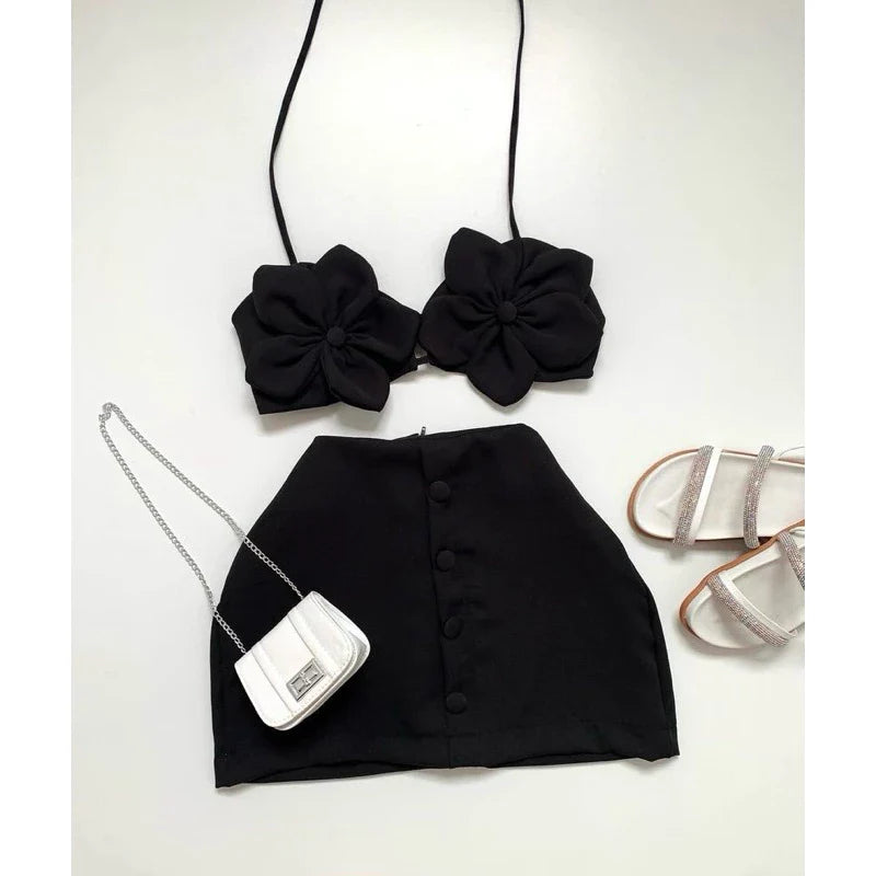 Conjunto Floral cropped mais saia Paty Nordestina