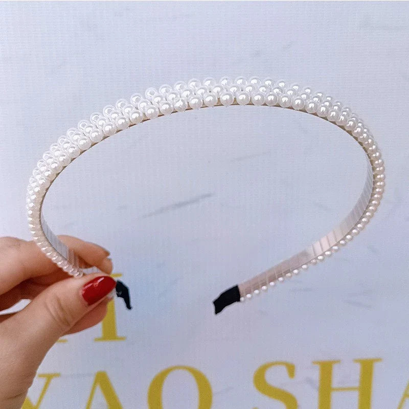 5 Tiaras Delicada Pérola Pedraria Arco Cabelo Feminina Luxo