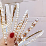 5 Tiaras Delicada Pérola Pedraria Arco Cabelo Feminina Luxo