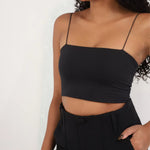 Kit 3 Cropped Feminino Top Faixa Alças Elásticos Finas Forro Duplo Suplex
