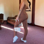 Conjunto Feminino lançamento Calça e Cropped Tomara Que Caia