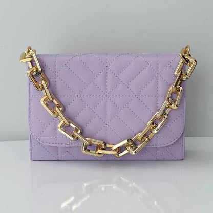 Bolsa Feminina Luxo Alça Corrente de Mão e Transversal