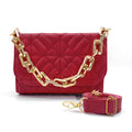 Bolsa Feminina Luxo Alça Corrente de Mão e Transversal