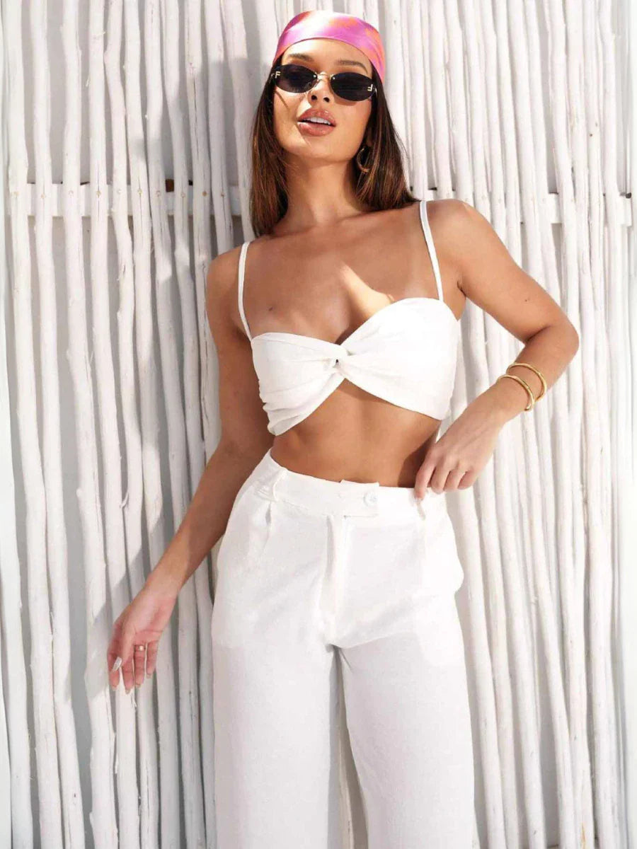 Conjunto Calça e Cropped Pantalona - Bemfamosa