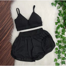 Conjunto combo duas peças Top e Short Fitness Para Academia Treino dryfit com forro para o dia a dia
