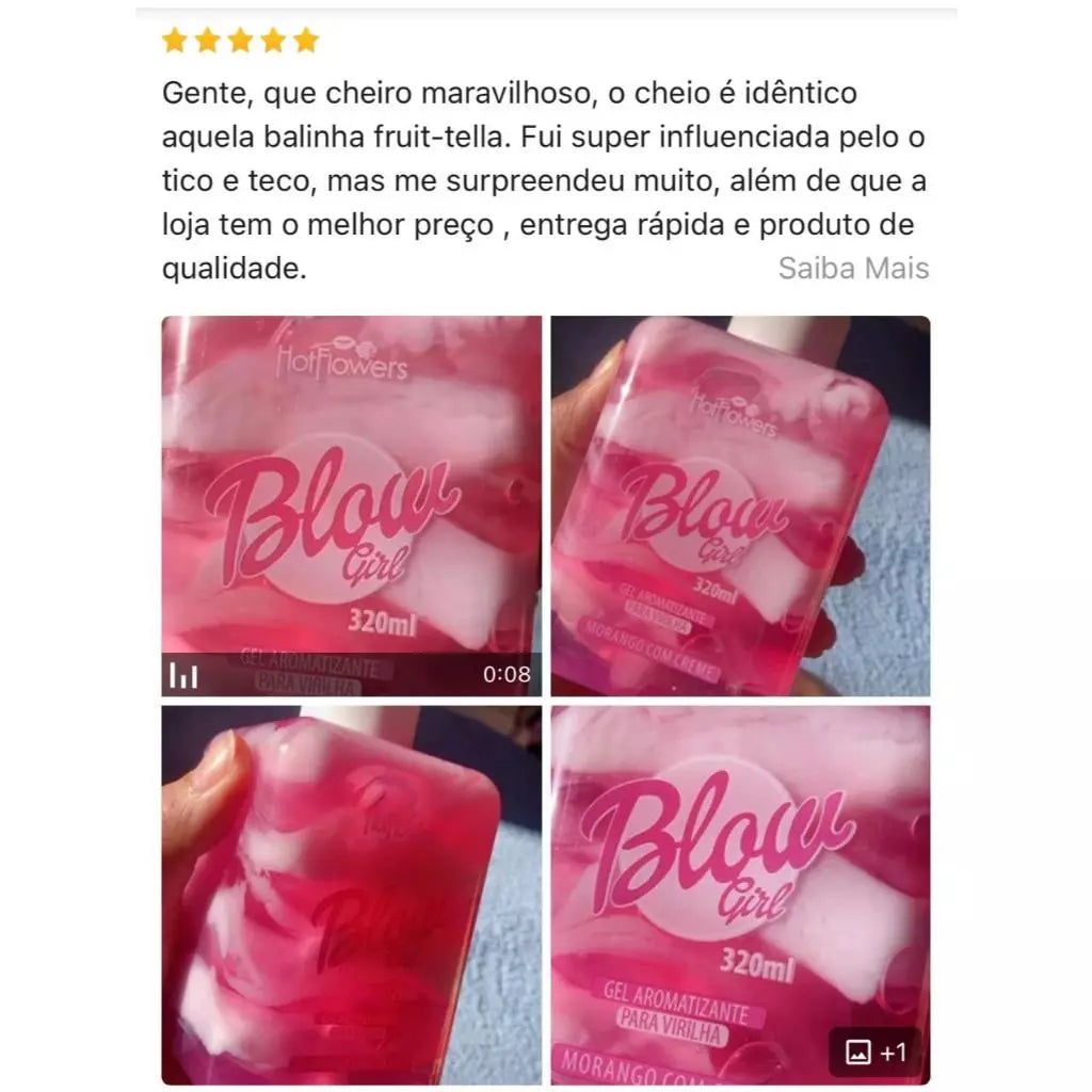 Blow Girl Gel Creme Aromatizante Beijável Para Saúde e Cuidado Vaginal Feminina 320ml Hot Flowers