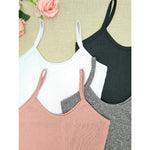KIT4 TOP FEMININO De Alcinha Canelado- Várias Cores