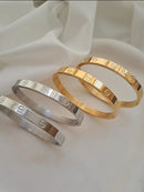 Bracelete Aço inoxidável Dourado ou prata Pulseira Feminina Acessórios Femininos