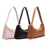 KIT BOLSAS FEMININAS 3 BAGUETES LISAS PEQUENAS CORRENTES DE OMBRO E DE MÃO PEQUENAS MEIA LUA CORES!!