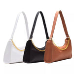 KIT BOLSAS FEMININAS 3 BAGUETES LISAS PEQUENAS CORRENTES DE OMBRO E DE MÃO PEQUENAS MEIA LUA CORES!!