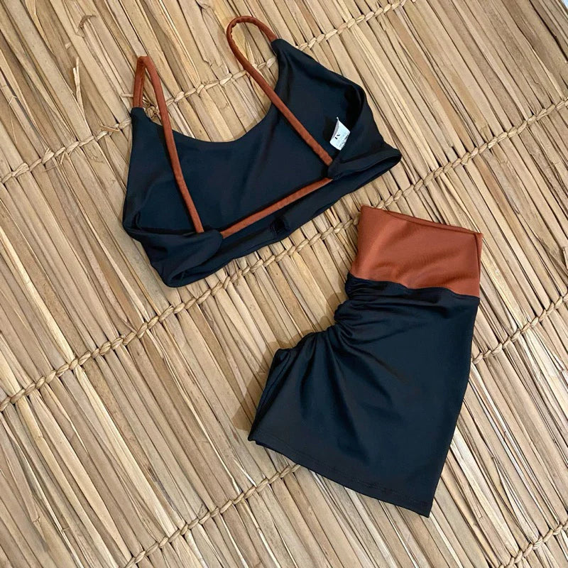 conjunto fitness de short academia empina bumbum zero transparência tecido premium