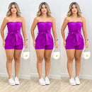 Conjunto alfaiataria short e Croped com cinto e botões