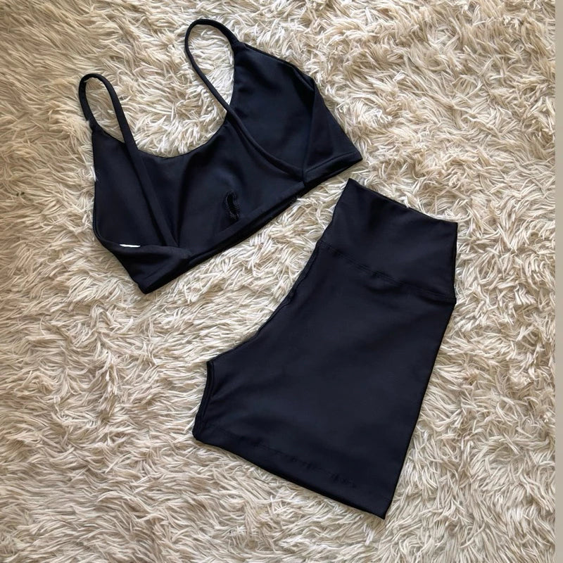 conjunto short fitness de academia zero transparência SEM empina bumbum