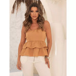 Blusa Feminina Alfaiataria Peplum Tomara Que Caia