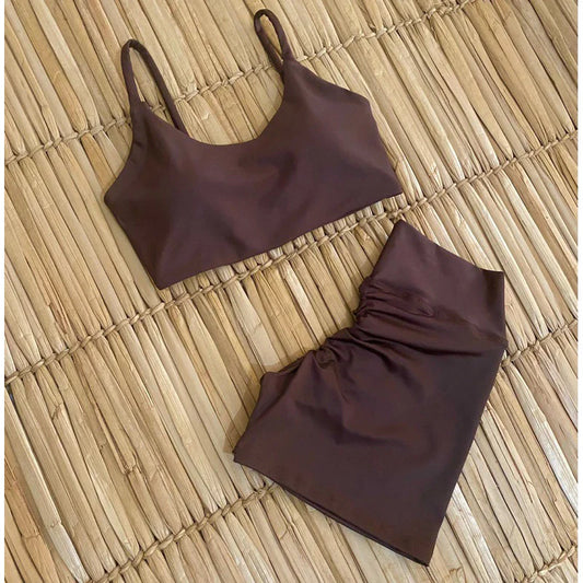 conjunto fitness de short academia empina bumbum zero transparência tecido premium