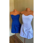 VESTIDO TOMARA QUE CAIA CURTO EM ALFAiATARIA COM LAÇO