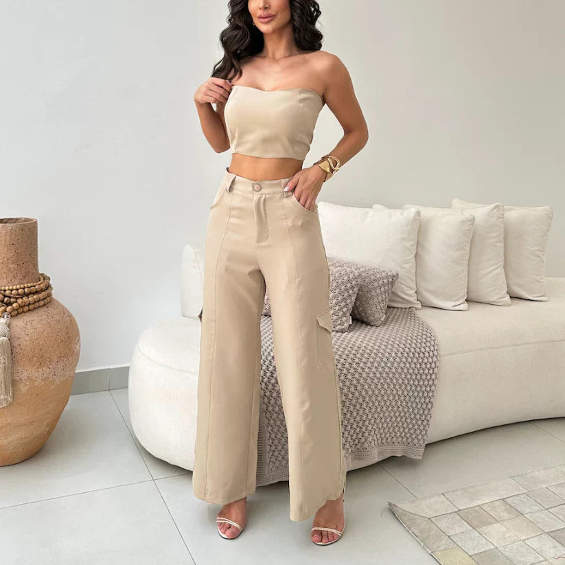 Conjunto Alfaiataria Calça Cargo e Top