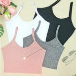 KIT4 TOP FEMININO De Alcinha Canelado- Várias Cores