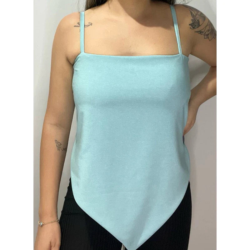 Blusa Lenço Amarração Feminina Elegante Estampada com Alça Ajustável