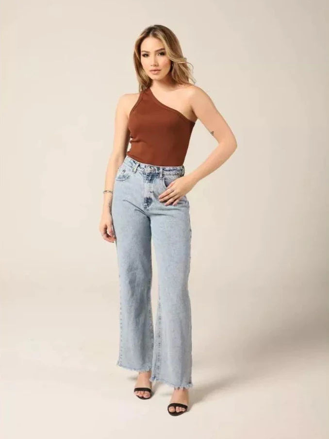 Kit 2 Blusas Feminina Nula Manga Ribana Canelada Algodão Mula Manca Ombro Só Básica Social Elegante
