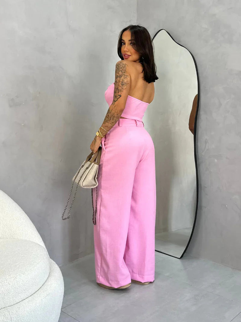 Conjunto Top e Calça em Linhão Candy Colors