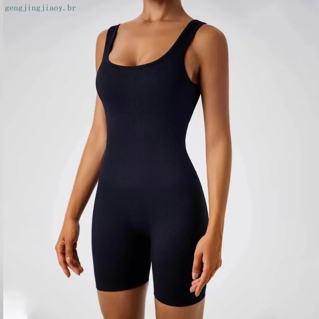 Macacão De Alta Elasticidade Integrado De Ajuste Apertado Para Fato De Beleza Aérea Feminino Yoga