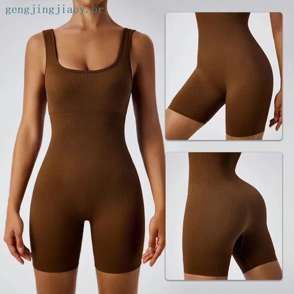 Macacão De Alta Elasticidade Integrado De Ajuste Apertado Para Fato De Beleza Aérea Feminino Yoga