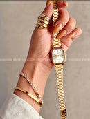Kit Conjunto Relógio Feminino Dourado com Bracelete Pulseira Brincos e Colar Acessórios Moda relogio