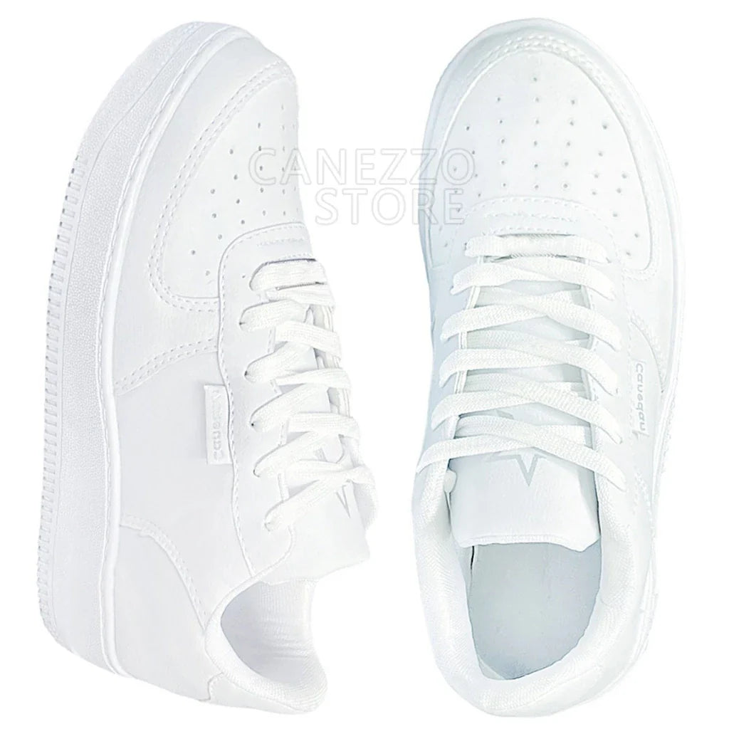 Tênis Feminino Casual Branco Ideal Academia Retrô Canedan Vintage Conforto e Estilo para o Dia a Dia