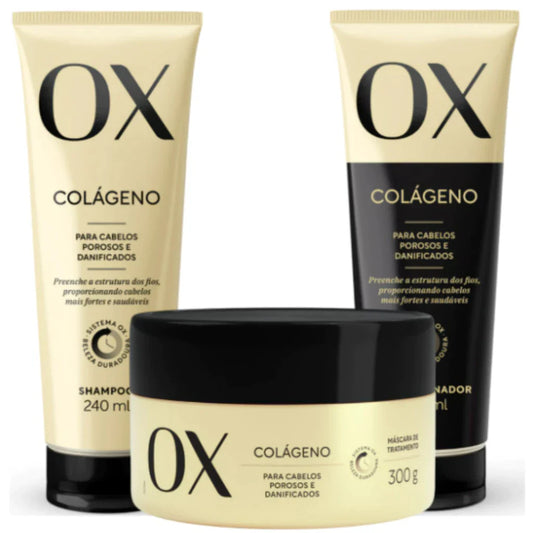 Kit Ox Colágeno - Shampoo, Condicionador 240ml e Máscara 300g