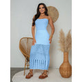 vestido furado tricot modal faixa