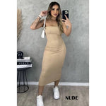 Vestido Feminino Midi Tomara Que Caia Anarruga - Elegância e Conforto em um Único , Envio Imediato!
