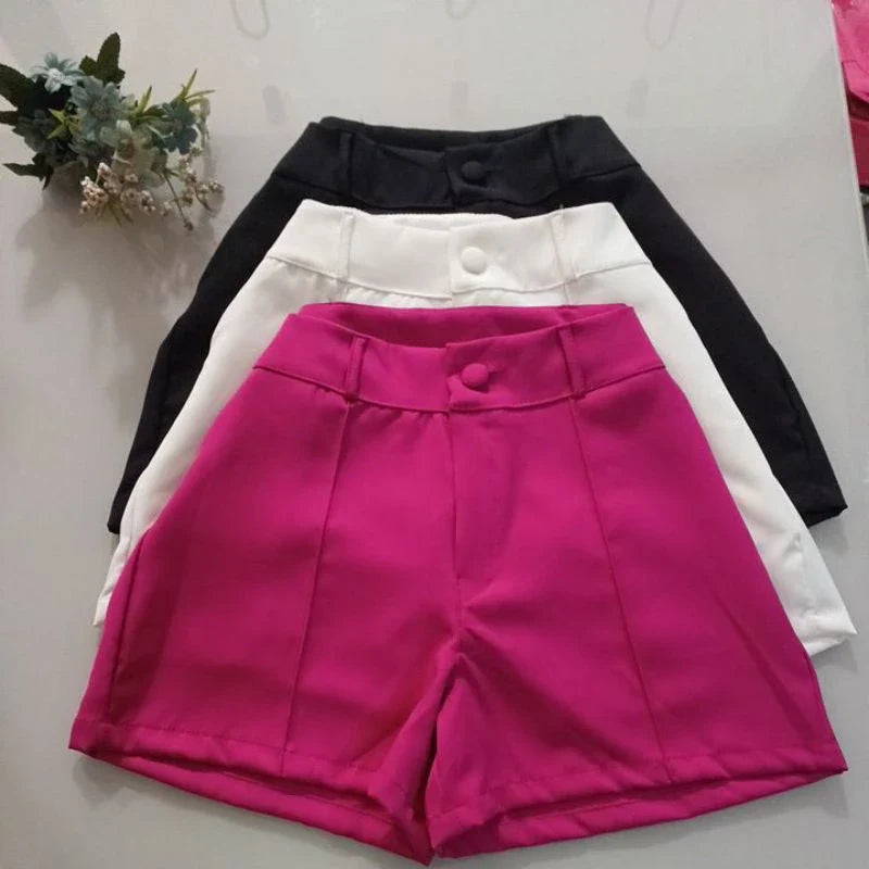 Short Alfaiataria Feminino Com Botão e Siper Na Frente