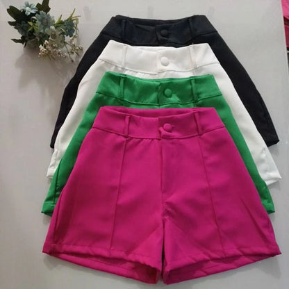 Short Alfaiataria Feminino Com Botão e Siper Na Frente