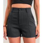 Short Alfaiataria Feminino Com Botão e Siper Na Frente