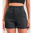 Short Alfaiataria Feminino Com Botão e Siper Na Frente