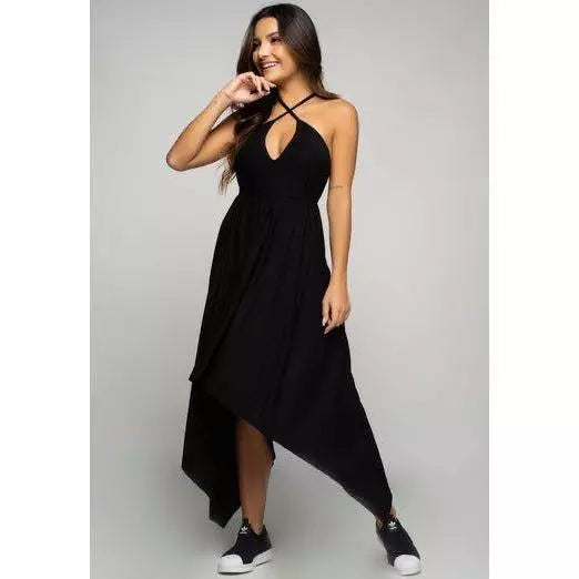 Vestido soltinho envelope frente única costa nua amarração nas Costas