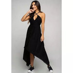 Vestido soltinho envelope frente única costa nua amarração nas Costas