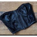 Cropped Corselet Tomara que Caia em Cirrê com Zíper e Arco