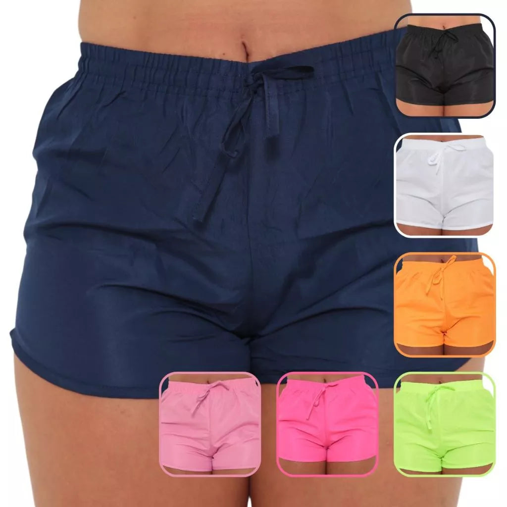 KIT 2 Short Feminino Academia Tactel Costura Reforçada Shortinho Saída Praia